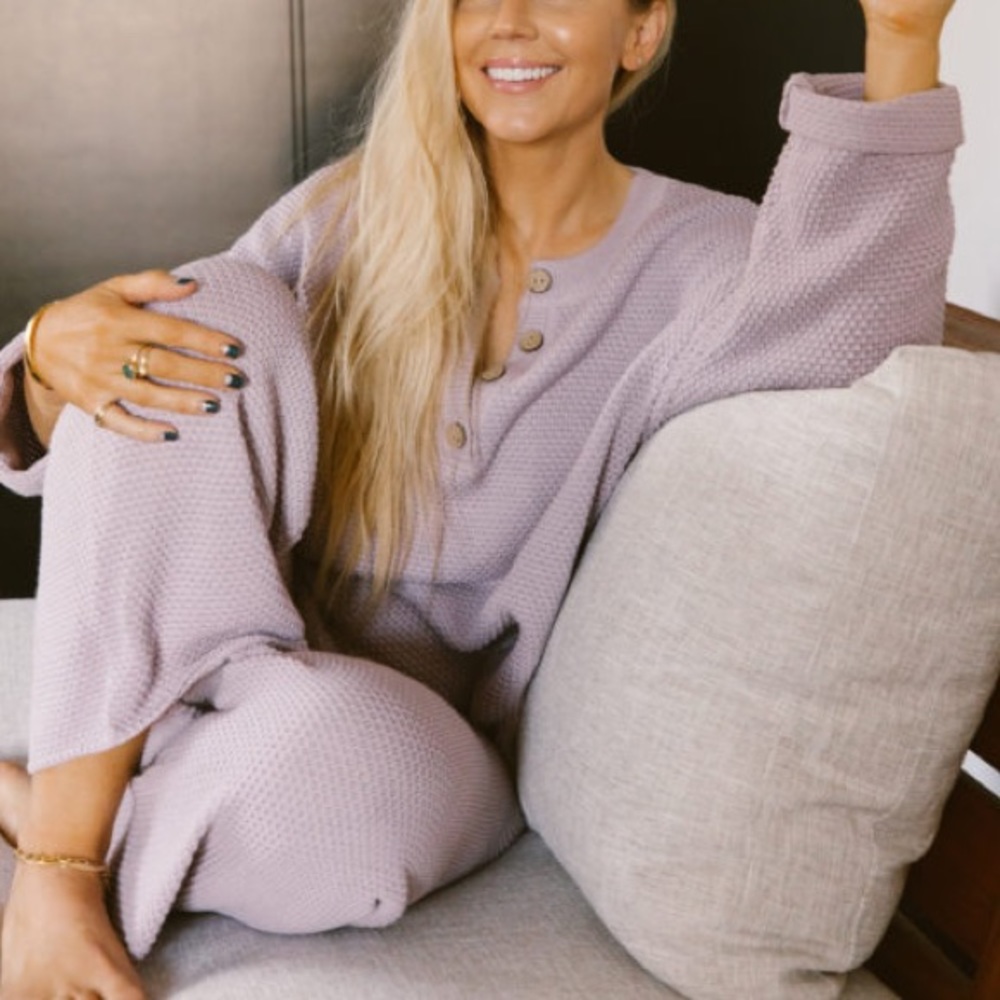 Free People Free-est Hailee Knit Sweater Set Lavender Size S